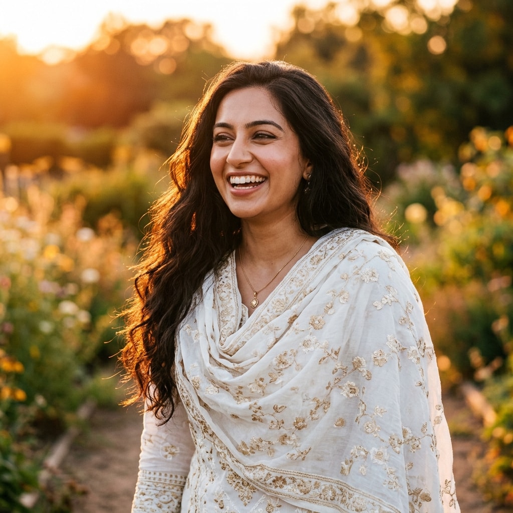 Candid couple in warm golden hour sunlight