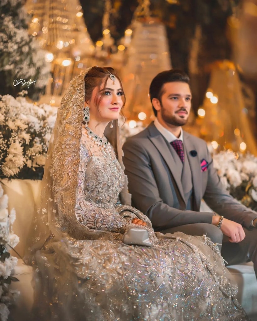 Elegant couple posing together